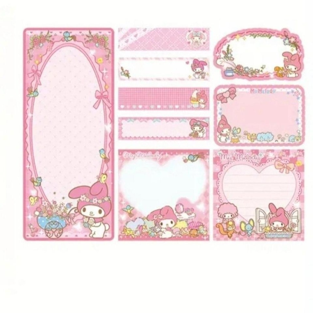 My Melody Pink Stationery Set Sticky Notes Memo‎ Pads Planner Stickers Kawaii